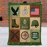Custom 250 Years Of Honor Blanket โ Personalized Branch and Name โ Gift For Veteran