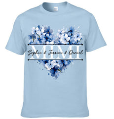 Customized Blue Floral Heart Design Mimi Clothing - Personalized Grandma Nickname & Grandkids Name - Warm Gift For Grandma