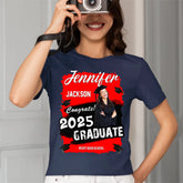 Custom Photo Art Color Congrats 2026 Graduation Personalized T-Shirt
