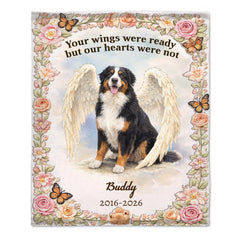 My Sweet Angel, Forever Loved Customized Soft Throw Blanket – Personalized Pet Photo And Name – In Loving Memory Pet Gift