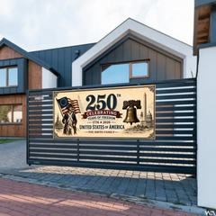 Customized America 250th Anniversary Banner - Personalized Family Name - Patriot's Memorabilia
