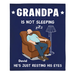 Dad’s Favorite Hobby Is Napping Customized Blanket - Personalized Name - Father's Day Gift For Dad, Husband, Grandpa