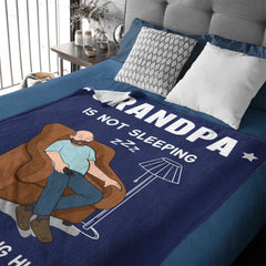Dad’s Favorite Hobby Is Napping Customized Blanket - Personalized Name - Father's Day Gift For Dad, Husband, Grandpa