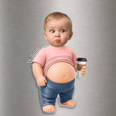Custom Photo Squishy Belly Acrylic Fridge Magnet – Personalized Funny Gifts For family, friends