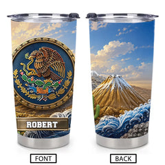 Customized Mexican Eagle Thermos Cup - Personalized Name - Father's Day Gift For Dad, Husband, Grandpa