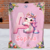 Custom Cute Letter Blanket – Personalized Name Blanket – Special Gift For Kids
