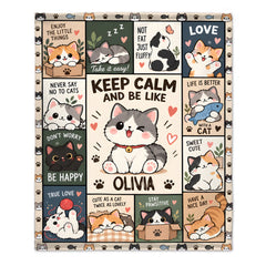 Personalized Cute Animal Friends Blanket - Custom Name Dog Cat Bunny Bear Raccoon & Panda Throw - Gift For Kids