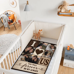Personalized Couple Photo Collage Blanket - Custom Photos Romantic Keepsake Blanket - Gift For Couples
