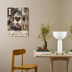 Personalized Couple Photo Collage Poster - Custom Photos Romantic Keepsake Wall Art - Gift For Couples