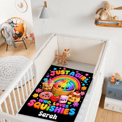 Personalized Glitter Dumpling Blanket - Custom Name Colorful Kawaii Blanket - Gift For Girls