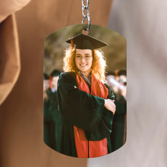 Customised Graduation Themed Keychains - Celebrate Graduation Keychain Personalised with Name and Photo - Memorial Gifts for Graduates,Friend,Family