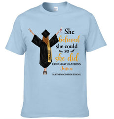 Customised Graduation T-shirt - Graduation Themed Outfits Personalised with Name,University,Year and Image -  A Gift For Girl,Granddaughter,Sister,Friend,BFF