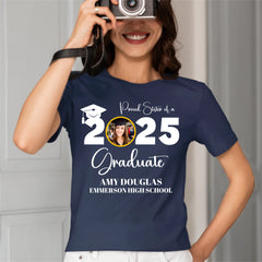 Custom Graduation Photo T-shirt, Proud Mom Of A Graduate