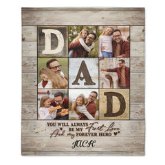 Dad Is The World - Personalized Blanket - Gift For Dad - From Son, Daughter, Wife
