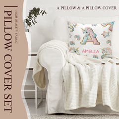 Beautiful Unicorn Alphabet  - Personalized Pillow