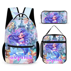 🧜‍♀️ Personalized Mermaid Backpack Set for Girls，Kids/Toddlers