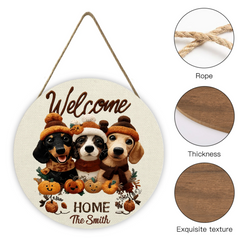 Cute Dachshund - Personalized House Wooden Sign - Gifts For Dog  Lovers