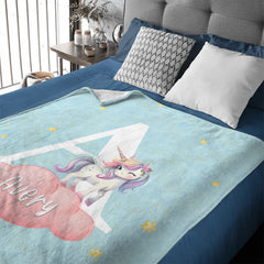 Custom Animal Letter Blanket – Personalized Name Alphabet Throw Blanket – Gift for Kids