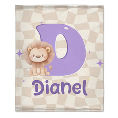 Customized Horse Fantasy Unicorn Cute Animal Blanket - Personalized Name and Initial Letter - Gift For Boys, Girls