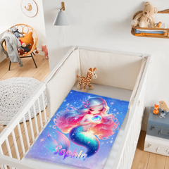 🧜‍♀️ Personalized Mermaid Blanket Set for Girls，Kids/Toddlers Blanket for Kindergarten & Elementary - SDG