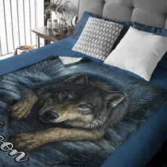 Customized Wolf Mission Blanket - Personalized Name - Gift For Wolf Lovers