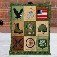 Custom 250 Years Of Honor Blanket – Personalized Branch and Name – Gift For Veteran