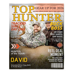 Customized Hunting Magazine Cover Blanket - Personalized Name And Photo - Gifts for Men, Deer Hunting, Hunting Lovers