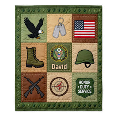 Custom 250 Years Of Honor Blanket – Personalized Branch and Name – Gift For Veteran