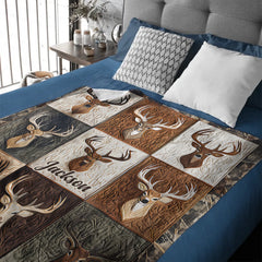 Love Hunting Custom Blanket – Personalized Name – Gift for Hunter, Hunting Lover