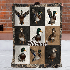 Love Hunting Customized Animal Themed Blanket - Personalized Name - Gift For Hunting Lovers