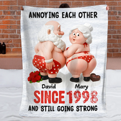 Annoying Each Other For Couple Customized Blanket - Personalized Name And Year - Gift For Him / Her, Couples