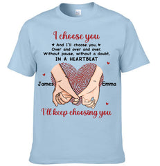 Hand In Hand Customized Unisex Couple Clothing - Personalized Name - Gift For Husband And Wife, Him And Her