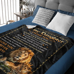 Customized Lion-patterned Letter Blanket - Personalized Title and Names - Gifts For Dad, Son, Daughter, Grandson, Granddaughter