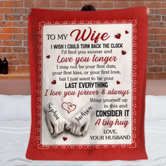 Custom Letter Blanket – Personalized Quote, Title And Names – Anniversary Wedding Gifts For Husband/Wife, Him/Her