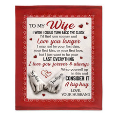 Custom Letter Blanket – Personalized Quote, Title And Names – Anniversary Wedding Gifts For Husband/Wife, Him/Her