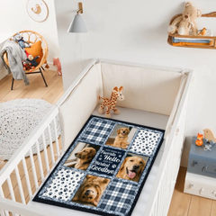 Custom Pet Memorial Collage Blanket – Paw Prints & Photos – In Loving Memory Gift