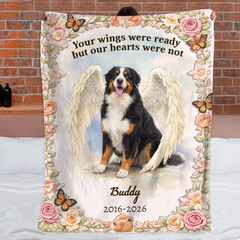 My Sweet Angel, Forever Loved Customized Soft Throw Blanket – Personalized Pet Photo And Name – In Loving Memory Pet Gift