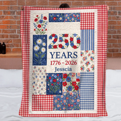 Rustic Celebration Quilted Printed Blanket - Personalized Name - Gift For Rustic Celebration, Her