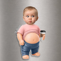 Custom Photo Squishy Belly  Acrylic Fridge Magnet – Personalized Funny Gifts For family, friends