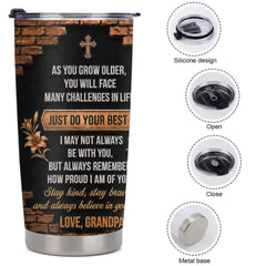 Personalized Never Forget How Much I Love You Thermos Cup - Custom Name & Relationship Cup - Gift For Family