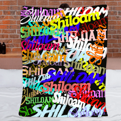 Personalized Graffiti Name Blanket - Custom Street Art Style & Name - Gift For Kids, Teens & Adults