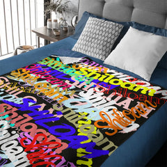 Personalized Graffiti Name Blanket - Custom Street Art Style & Name - Gift For Kids, Teens & Adults