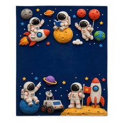 Personalized Cartoon Theme Blanket - Custom Name Cute Fantasy Throw Blanket - Gift For Kids