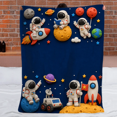 Personalized Cartoon Theme Blanket - Custom Name Cute Fantasy Throw Blanket - Gift For Kids