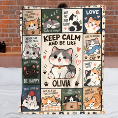 Personalized Cute Animal Friends Blanket - Custom Name Dog Cat Bunny Bear Raccoon & Panda Throw - Gift For Kids