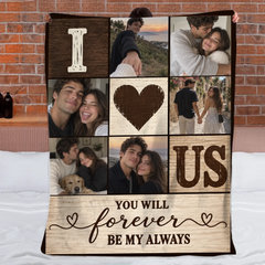 Personalized Couple Photo Collage Blanket - Custom Photos Romantic Keepsake Blanket - Gift For Couples