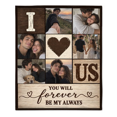 Personalized Couple Photo Collage Blanket - Custom Photos Romantic Keepsake Blanket - Gift For Couples