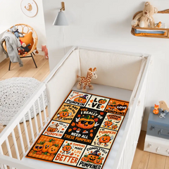 Funny Food Lovers Blanket - Cute Cartoon Food & Veggie Throw Blanket - Gift For Foodies