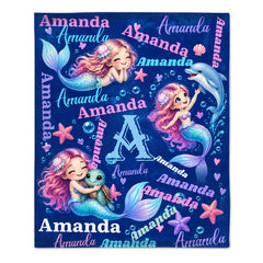 Personalized Kids Fantasy Adventure Blanket – Custom Name & Initial, Choose Your Favorite Design – Gift For Boys & Girls