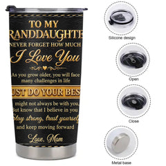 To My Loved Ones Personalized Thermos Cup – Custom Initial, Name & Title – Heartfelt Gift For Family